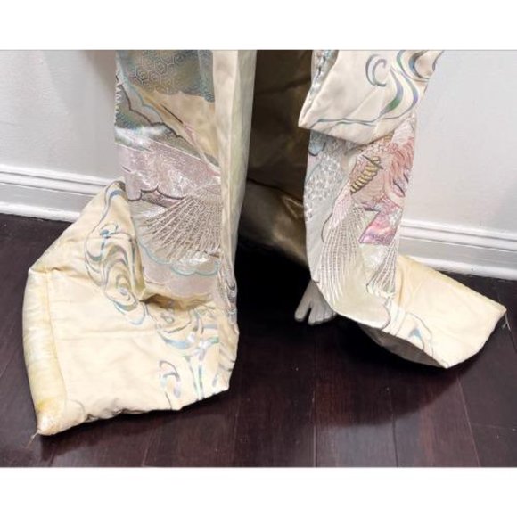 ANTIQUE JAPANESE WEDDING CEREMONIAL KIMONO DRESS COAT - Picture 4 of 15